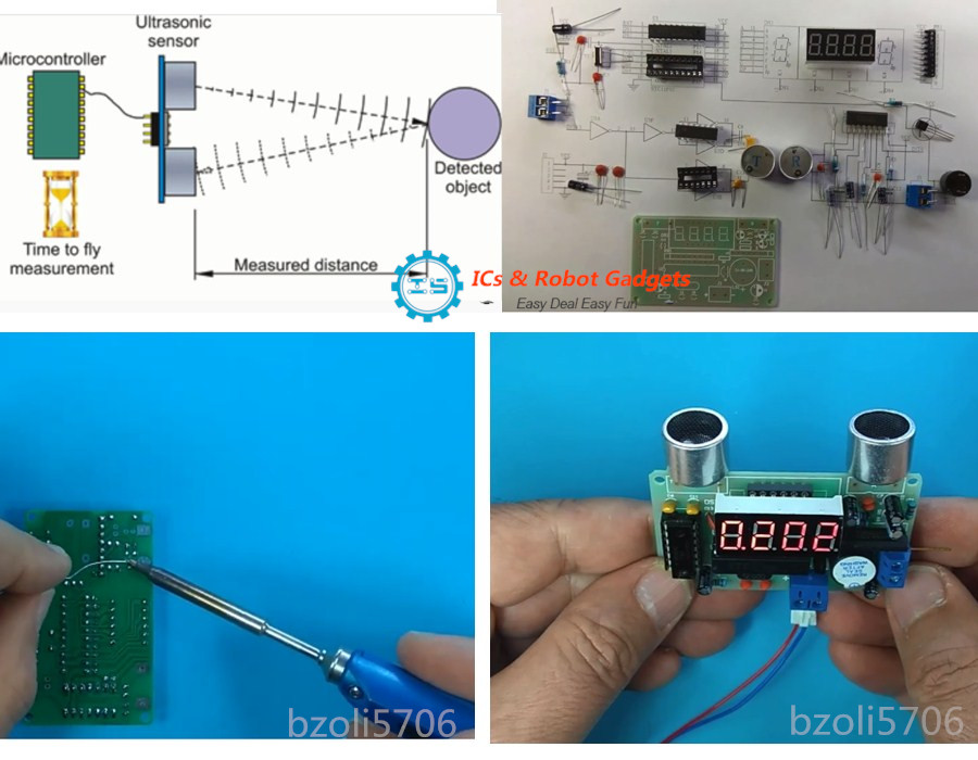 DIY Kit Ultrasonic Range Finder Circuit Diagram